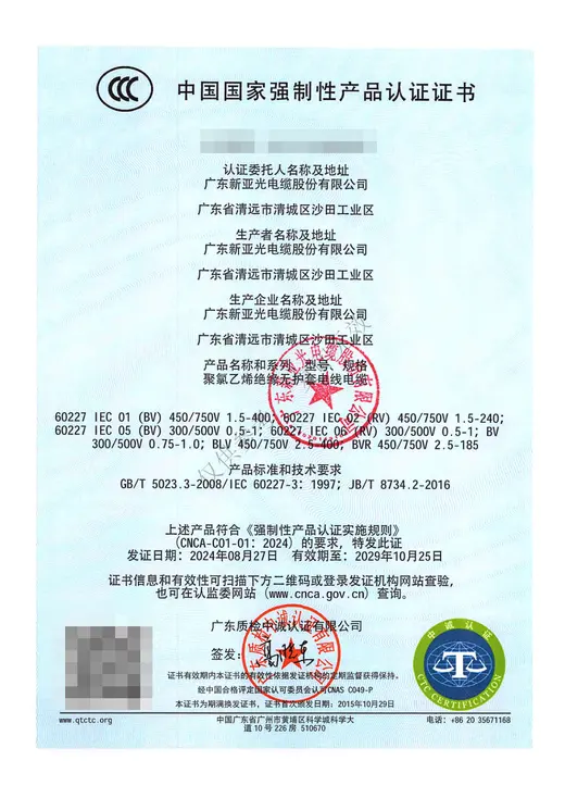 CCC Certification · Building Wire